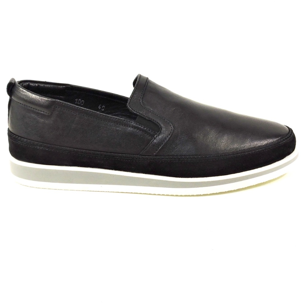 BALDININI 🇮🇹 MEN'S BLACK LEATHER & SUEDE COMFORT SUMMER LOAFERS - Picture 4 of 8